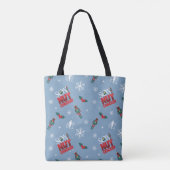 Elf "Zoon van een notenkraker" Winterpatroon Tote Bag (Achterkant)