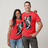 Elf Zwart inkt spatter kerst T-shirt (Unisex)
