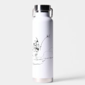 Elf zwart-wit illustratie waterfles (Voorkant)