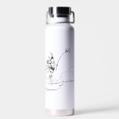 Elf zwart-wit illustratie waterfles (Achterkant)