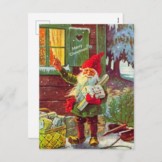 Elf Zweedse Gnome Tomte (kopie) Briefkaart (Voorkant / Achterkant)