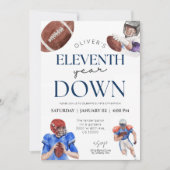 Elfde jaar down football thema jongensverjaardag kaart (Voorkant)