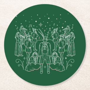 elfde kerstdag Onderzetters/groen Ronde Kartonnen Onderzetter