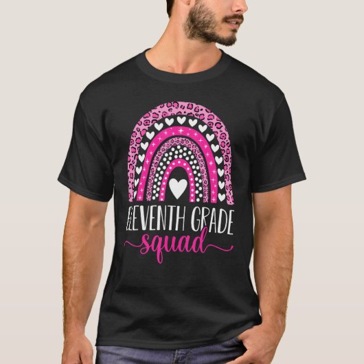 Elfde klas squad team elfde klas leraar terug t-shirt (Voorkant)