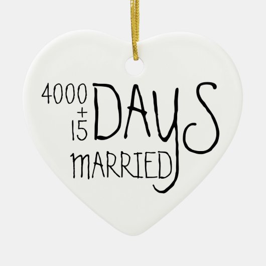 Elfde verjaardag 11 jaar getrouwd vrouw man keramisch ornament (Voorkant)
