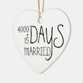 Elfde verjaardag 11 jaar getrouwd vrouw man keramisch ornament (Links)