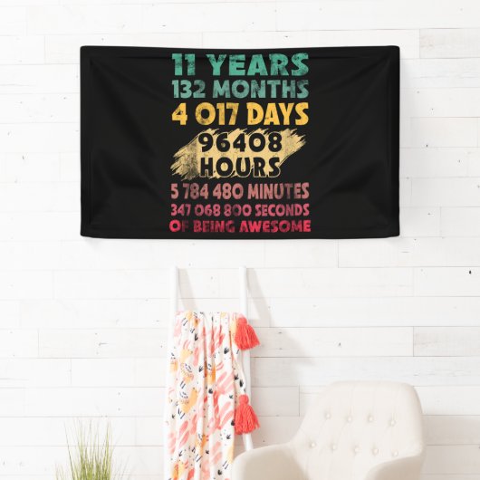 elfde verjaardag elf jaar Geweldige Spandoek (Insitu)