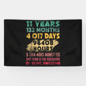 elfde verjaardag elf jaar Geweldige Spandoek (Horizontaal)