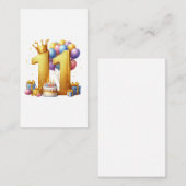 Elfde verjaardag goud informatiekaartje (Voorkant / Achterkant)