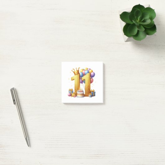 Elfde verjaardag goud post-it® notes (Kantoor)