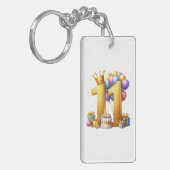 Elfde verjaardag goud sleutelhanger (Voorkant Links)