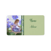 Elfe im Blumenbeet Adressaufkleber Etiket (Voorkant)