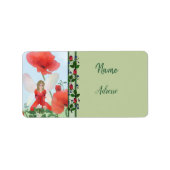 Elfe im Blumenbeet Adressaufkleber Etiket (Voorkant)
