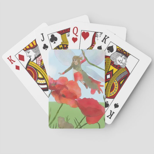 Elfe mit Mohn  spielkarten Pokerkaarten (Achterkant)