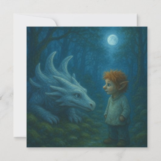 Elfe und Drache im Mondlicht Kaart (Voorkant)