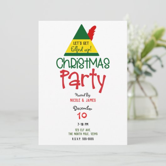 Elfed Holiday Elf Party beroemd gemaakt door Elf P Kaart (Staand voorkant)