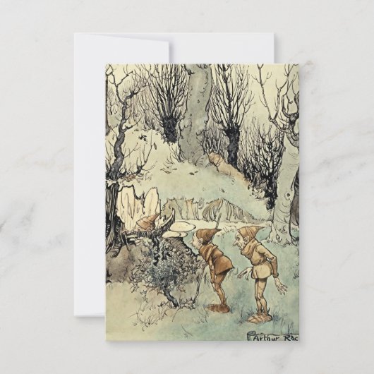 “Elfen in het bos” door Arthur Rackham Bedankkaart (Voorkant)