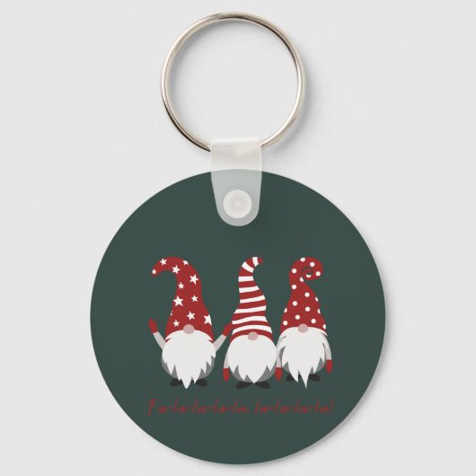 Elfen in Petten Fa La La La sleutelhanger (Voorkant)