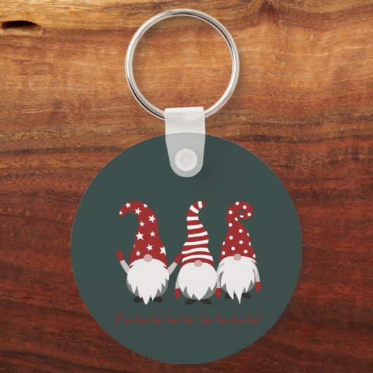 Elfen in Petten Fa La La La sleutelhanger (Voorkant)