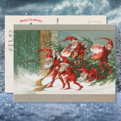  Elfen in Rode Merry Christmas Custom Note Briefkaart