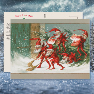  Elfen in Rode Merry Christmas Custom Note Briefkaart