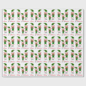 Elfen kerst cadeaupapier (Vlak)