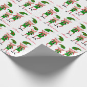 Elfen kerst cadeaupapier (Hoek)