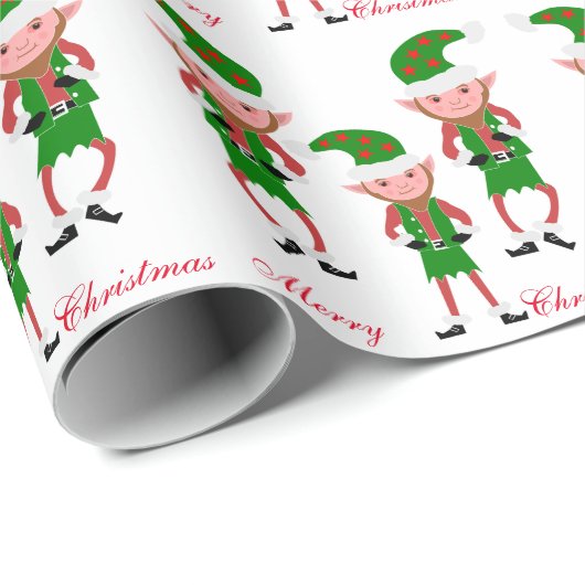 Elfen kerst cadeaupapier (Rol Hoek)