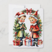 Elfen kerst feestdagenkaart (Voorkant)