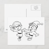 Elfen kerstdansen feestdagenkaart (Voorkant / Achterkant)