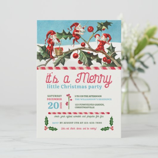  Elfen Kerstfeest Kaart (Staand voorkant)