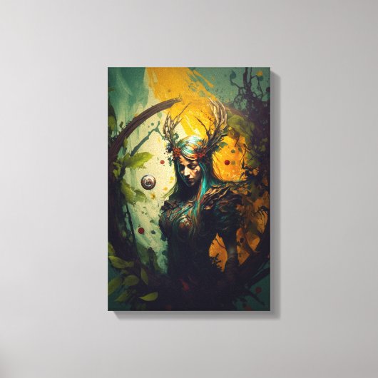 Elfen Ranger Fantasy Canvas Print | D&D Cadeau (Voorkant)