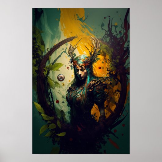 Elfen Ranger Fantasy Poster | D&D Kunst 1 (Voorkant)