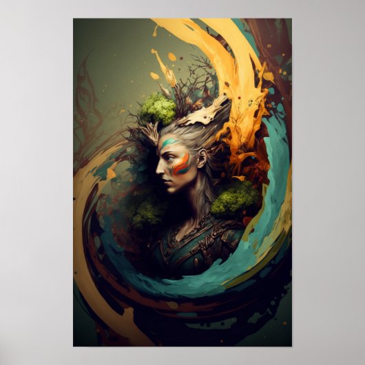 Elfen Ranger Fantasy Poster | D&D Kunst 4 (Voorkant)