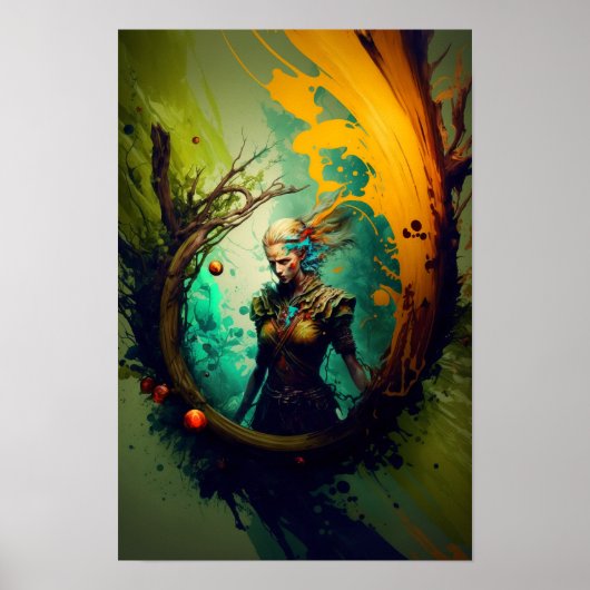 Elfen Ranger Fantasy Poster | D&D Kunst 5 (Voorkant)