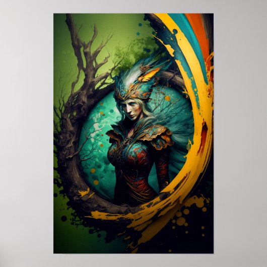 Elfen Ranger Fantasy Poster | D&D Kunst 7 (Voorkant)