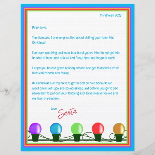 Elfen & Santa Letter Papieren Blad (Voorkant)