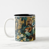 Elfen spelen luizen in het bos tweekleurige koffiemok (Links)