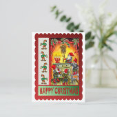 Elfen thuis feestdagenkaart (Staand voorkant)