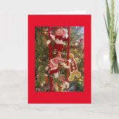 **ELFEN VERSIEREN DE BOOM** ZEG VROLIJK KERSTFEEST FEESTDAGEN KAART (Voorkant)