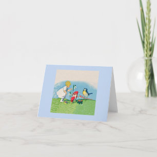 Elfen Vogel Paaseieren Feestdagen Kaart