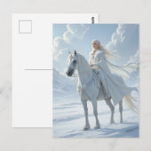 Elfenkoningin rijdend op een wit paard briefkaart (Voorkant / Achterkant)