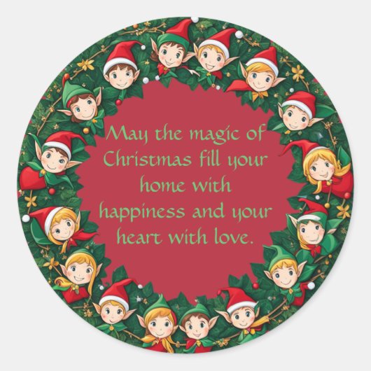 Elfenkring Ronde Sticker (Voorkant)