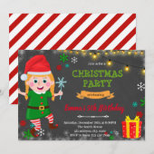 Elfenmeisje kerst uitnodiging (Voorkant / Achterkant)