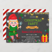 Elfenmeisje kerstuitnodiging kaart (Voorkant / Achterkant)