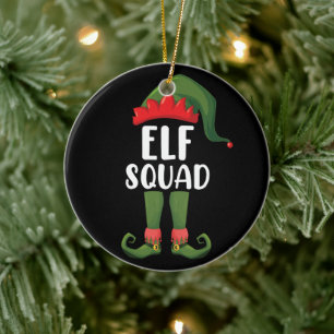 Elfenteam Grappige Familie Kerst Matching Keramisch Ornament