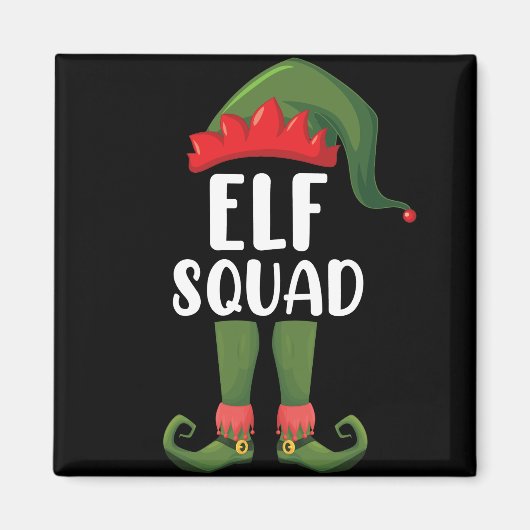 Elfenteam Grappige Familie Kerst Matching Magneet (Voorkant)