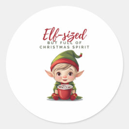 Elfformaat maar vol met kerst, Schattige vakantieg Ronde Sticker