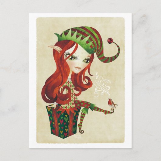 Elfie Kerstgroet Briefkaarten (Voorkant)