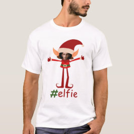 Elfie Kerstmis foto ingelijst hoofd T-shirt